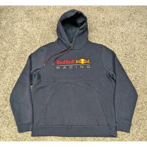 Red Bull Racing Team Hoodie Sweatshirt Mens Large Navy Blue Cotton Blend Hooded